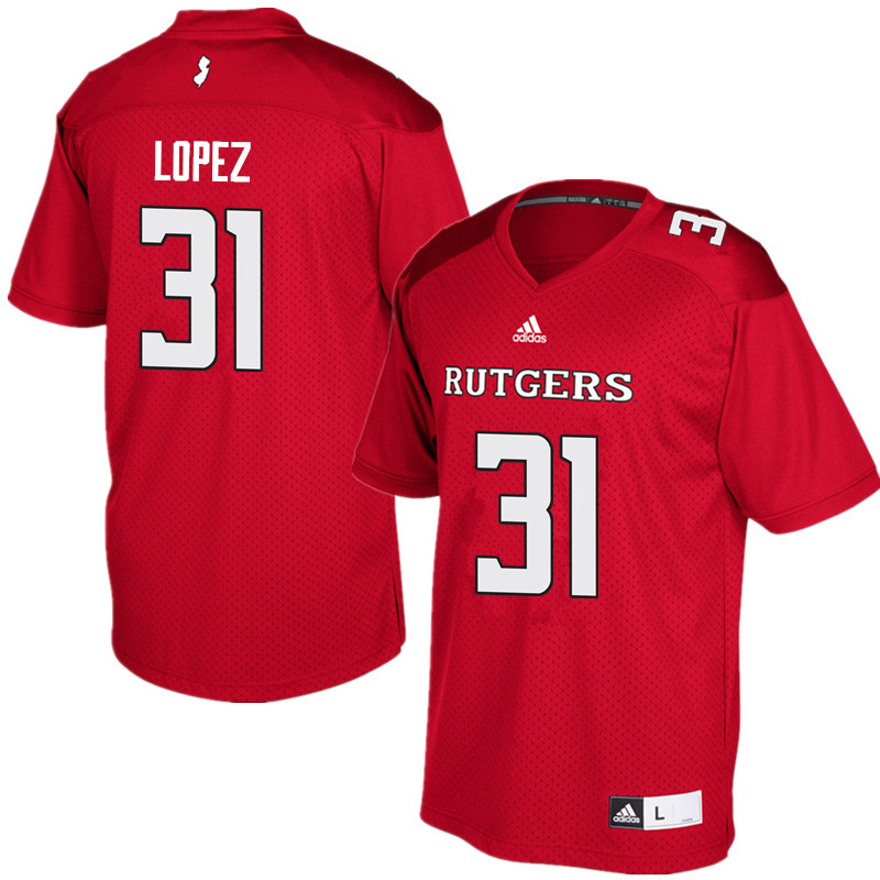 Men #31 Edwin Lopez Rutgers Scarlet Knights College Football Jerseys Sale-Red - Click Image to Close